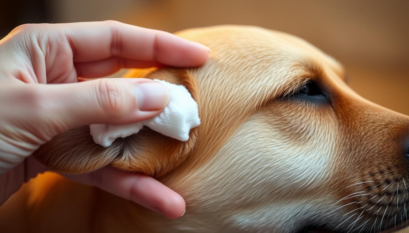 Dog ear cleaning, pet hygiene, healthy ears