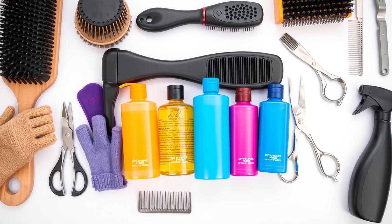 Dog grooming tools, pet care essentials, healthy dogs