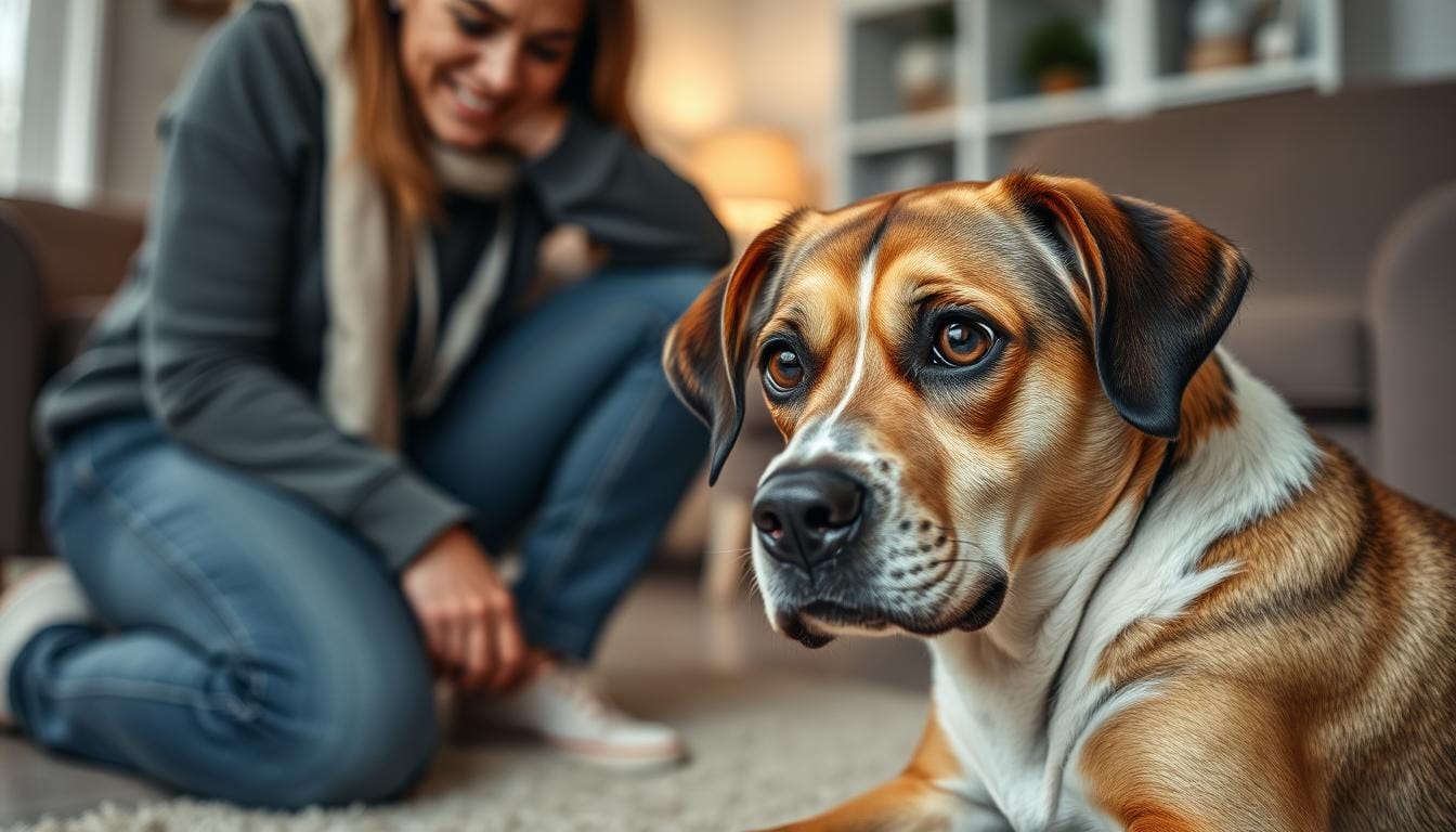 Dog stress signs, calming dogs, pet behavior tips